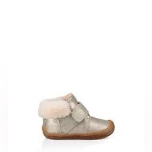 UGG Jorgen metallic‎ silver casual leather boots size 4 toddler baby boots